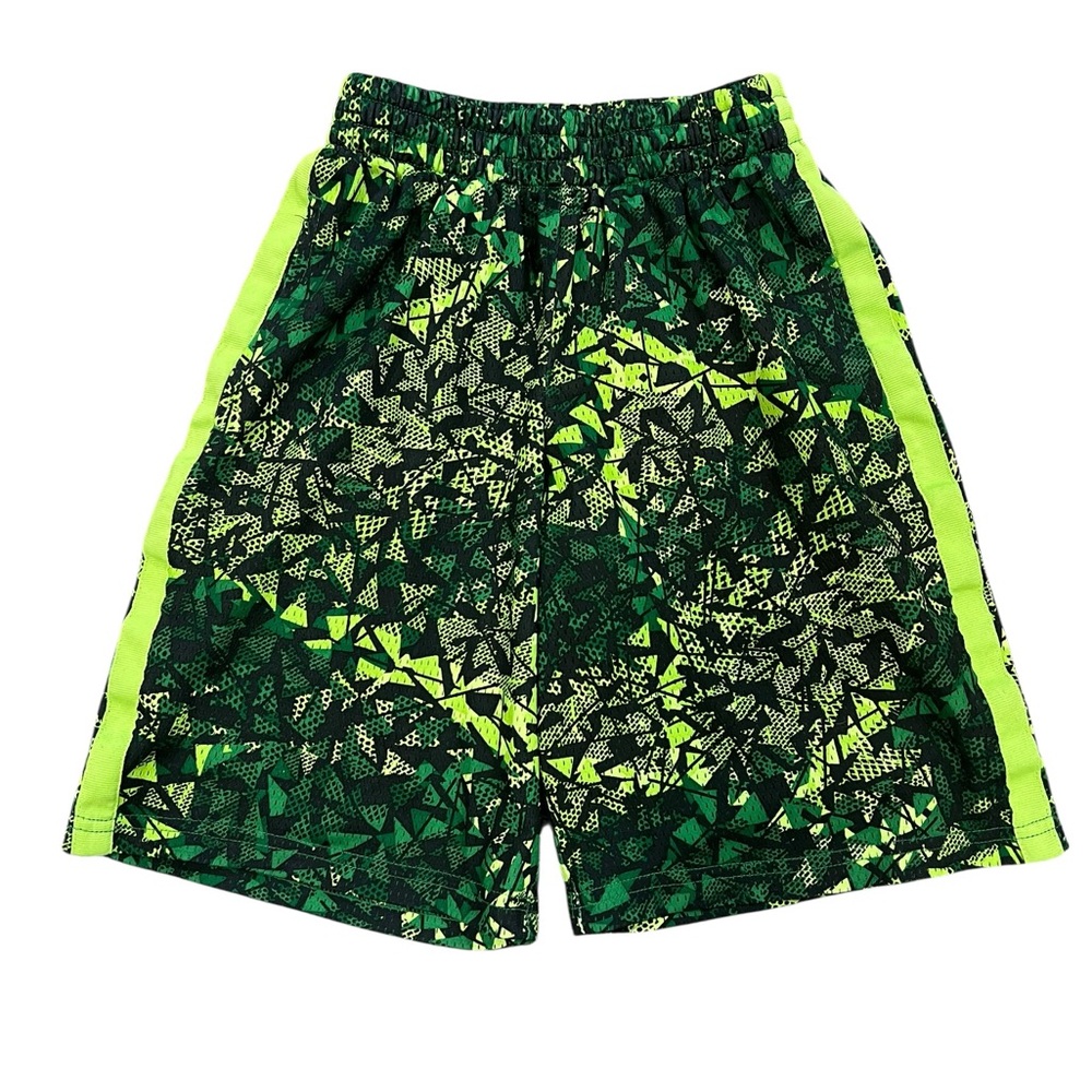 Champion Green & Neon Yellow Printed Athletic Shorts